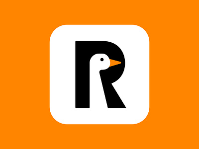 R R R Rebrand bird branding flat goose icon identity letter logo r typography