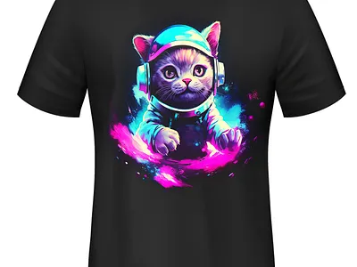 Space Kitten T-Shirt Design graphic design illustration