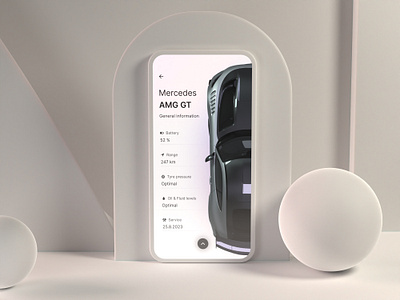 Mercedes benz concept 3d app automotive blender cycles illustration mobile ui