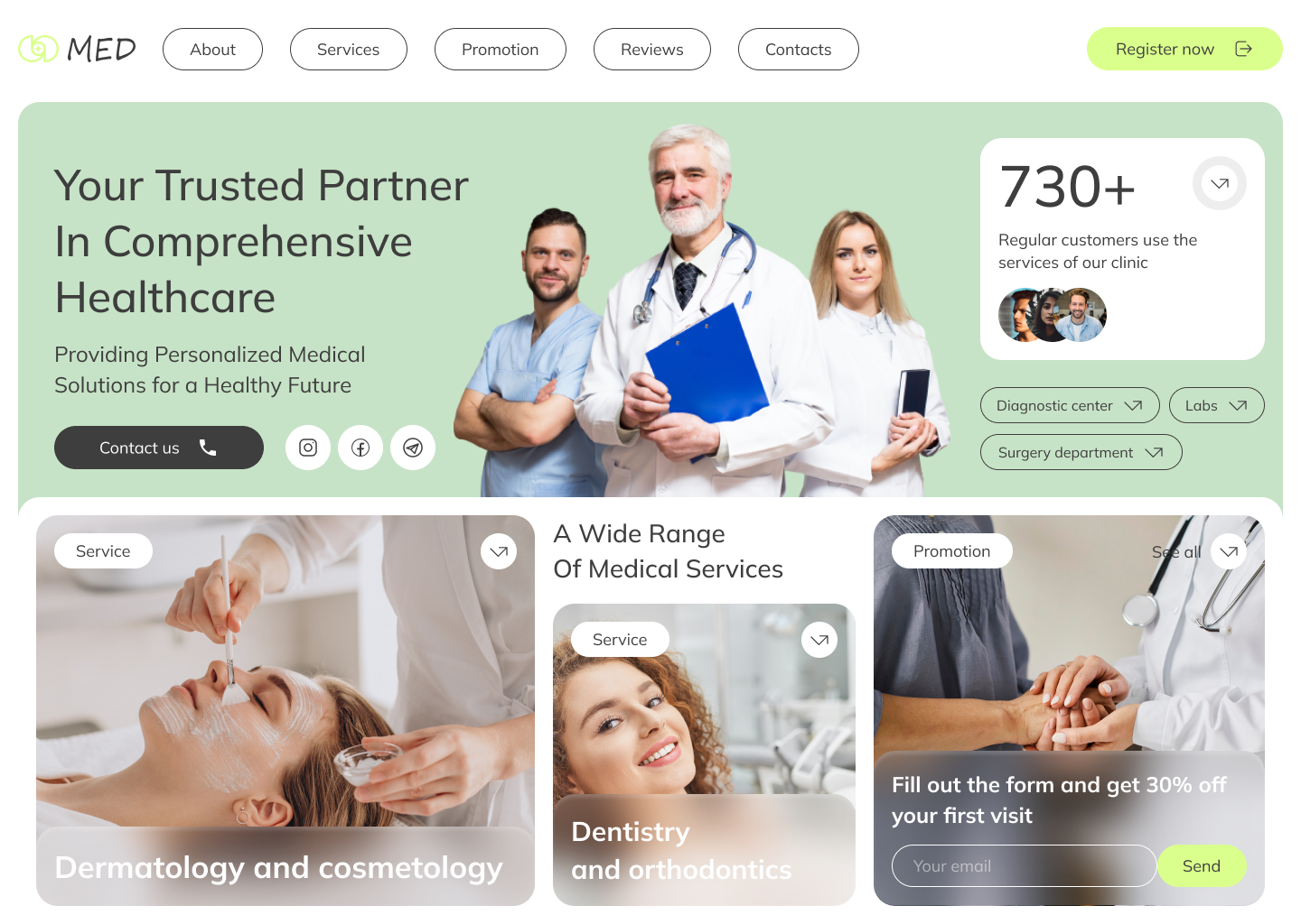 Medical clinic - Web design by Iryna Ilyina on Dribbble