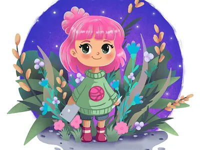 Hello Dribbble 🩷 character design design digital art graphic design illustration procreate