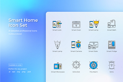 Smart Home Icon Set graphic design home icon set icons illustration smart home technology vector