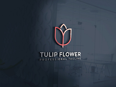 Tulip Flower Logo art branding business logo creative logo design graphic design illustration logo logo designer logodesign logodesigner logofolio logos minimal logo minimalist logo ui vector logo vectplus