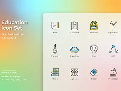 Education Icon Set design education graphic design icon set icons illustration school vector