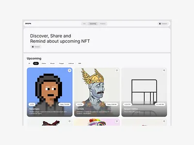 Upcoming NFT drop website crypto design eth figma grey hero interface minimal nft ui web3 website