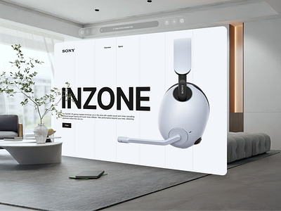 Sony Inzone - Vision Pro branding sony ui uidesign vision pro