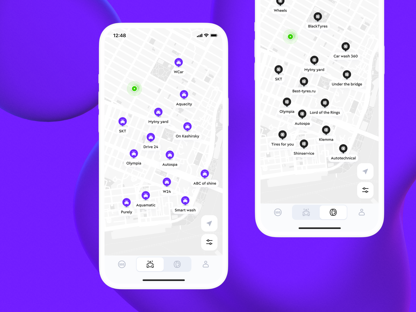 IZZI car service locator app by Surf on Dribbble