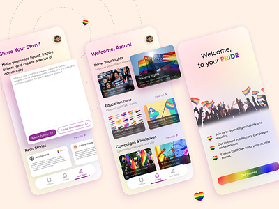 LBGTQIA+ Community App Design | Day 27 | Build 2.0 90 day ui challange app design inclusion lgbtq lgbtqia mobile ui ux