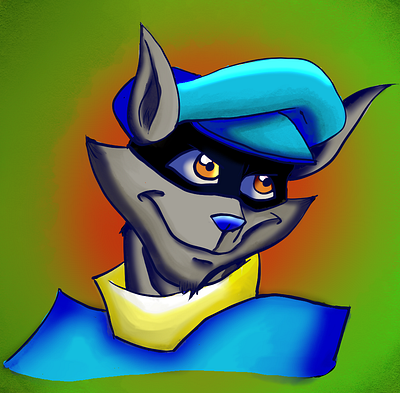 Sly Cooper face doodle anthro art artist artwork cartoon daily digital digitalmedia doodle drawing fan art fanart fandom furry illustration illustrator media painting sketch sly cooper