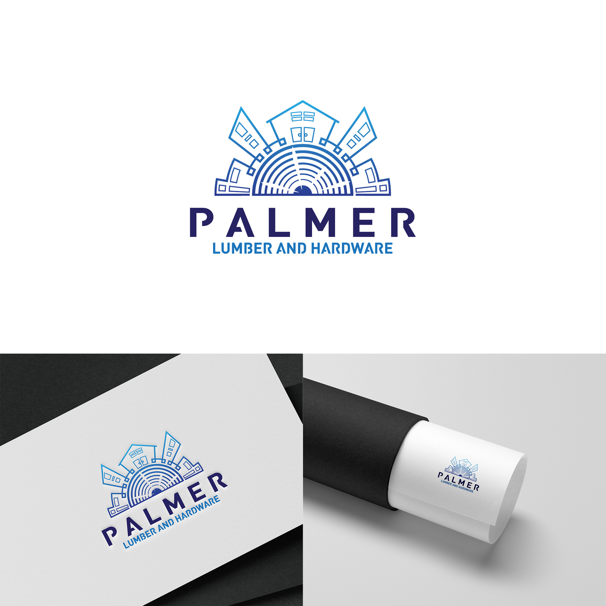 lumber and hardware logo design art branding building design digitalart graphic design handmade house illustration logo logodesign vector wood