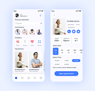 Medical appointment App UI Design app design design ui ui design