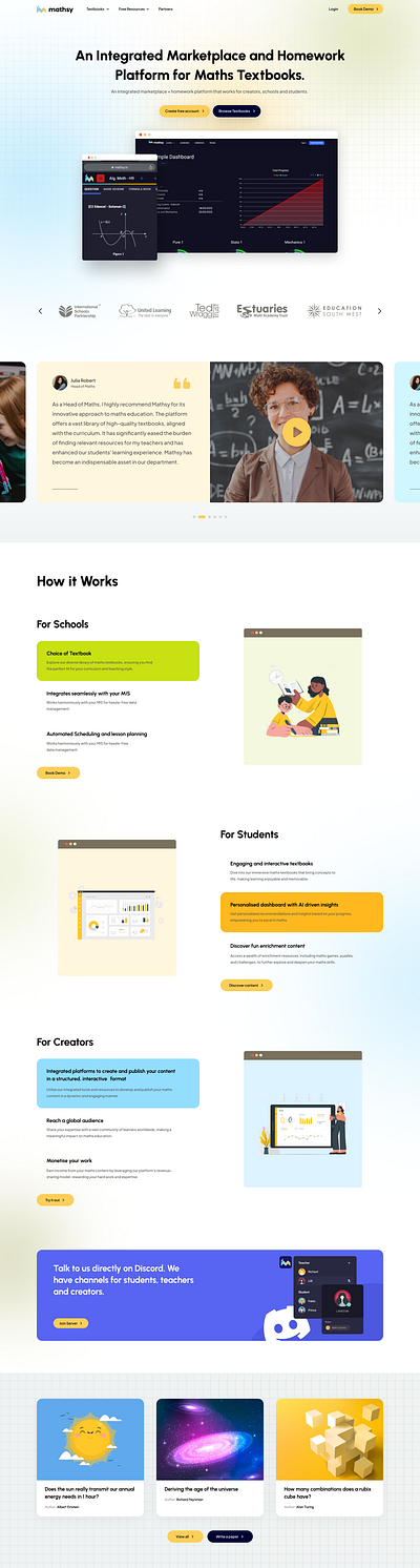 Mathsy - Easy Learning ePortal for Math branding design education elearning ui ux