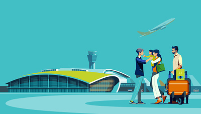 Dublin Airport airport annual report business character digital editorial folioart illustration peter greenwood travel vector