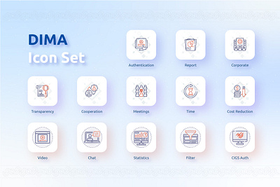 DIMA Icon Set branding design graphic design icon set icons illustration stock market technology vector