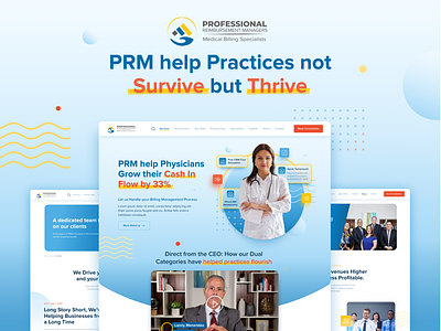 PRM-Medical Billing Specialists - Case Study brand awareness case study design development doctor figma design healthcare healthcare industry healthcare technology healthcare website market research practice management ui user experience user research webflow website website redesign