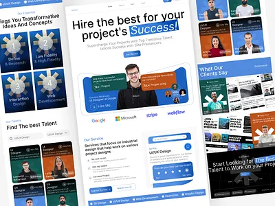 Hiring Platform - Website app branding design exploration freelance graphic design hiring illustration job landingpage platform responsive talent ui uidesign uiux uiuxdesign uxdesign web website