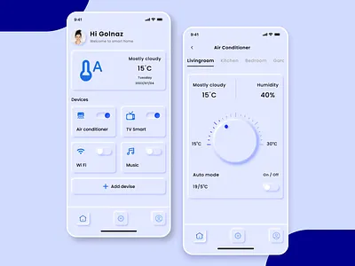 Smart home app application design designer dribbbler home minimal neomorphic smart smart home trend ui ui application ui design uiux uiux desginer ux