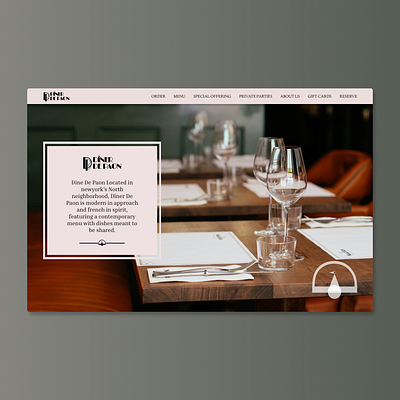 Diner de Paon, Restaurant Website Design branding design graphic design illustration restaurantdesign typography ui ux vector web