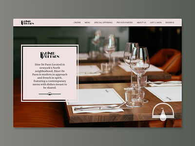 Diner de Paon, Restaurant Website Design branding design graphic design illustration restaurantdesign typography ui ux vector web