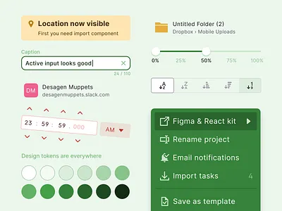 Design and code hand-in-hand with our Figma React UI Kit active app code date design figma focus folder form input material react slider tab templates time tokens ui ui kit ux
