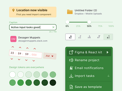 Design and code hand-in-hand with our Figma React UI Kit active app code date design figma focus folder form input material react slider tab templates time tokens ui ui kit ux