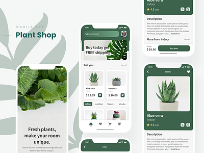 Plant Shop Mobile App mobile online shop plant plant shop shop ui ui ux design ux