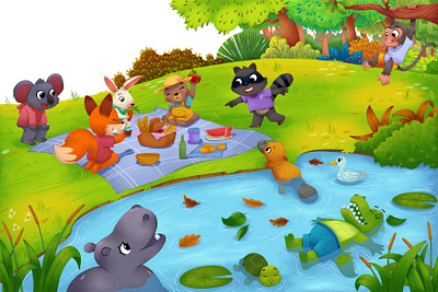 picnic with friends illustration