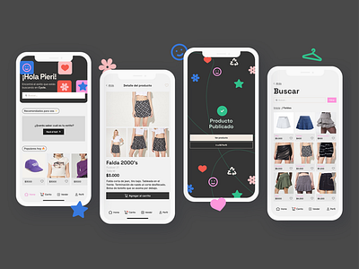 CycleApp | app for buying & selling clothes app branding buy categories clothing ecommerce fashion home onboarding recycle sell ui