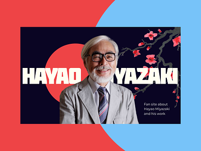 Hayao Myazaki fan page anime dark design fanpage graphic design hayao miyazaki illustration ui ux web desigh webdesign