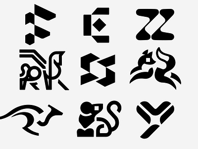 LOGO branding design e f fox graphic design horse icon identity illustration logo marks mouse pegase rats s symbol ui y z