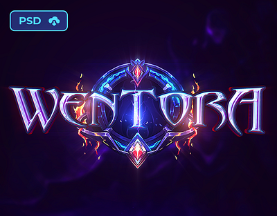 [DOWNL] Fantasy Mmorpg Editable Game Logo - Wentora 💙 download editable fantasy game game logo lineage2 logo logotype metin2 mmorpg psd template text effect