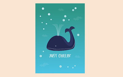 Chillin´in the ocean adobe illustrator animal artwork blue character design digital art digital illustration green illustration illustration art illustrator minimal vector vector art vector illustration whale