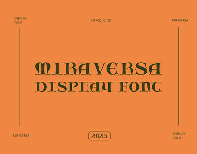Miraversa Typeface adobe illustrator display display font font fontself type type design typeface