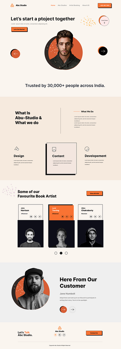 Abc Studio- A Content Creator website branding design graphic design ui ux website