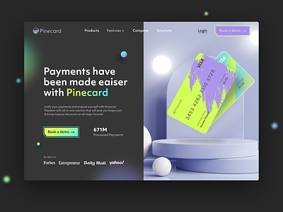 PineCard | Landing Page Design convenience digital payments digital wallet easy payments financial freedom financial management financial technology fintech intuitive interface mobile payments payment app payment innovation payment solution pinecard seamless payments secure transactions ui unified payments user friendly design