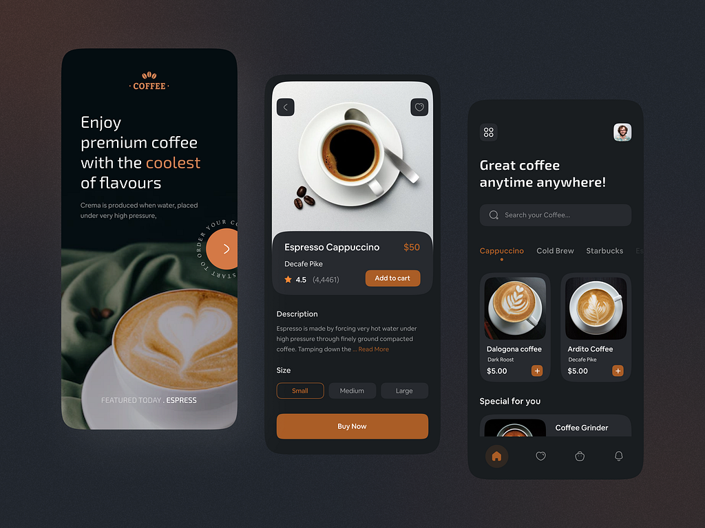 Coffee Shop Mobile App by Rajon Barman on Dribbble