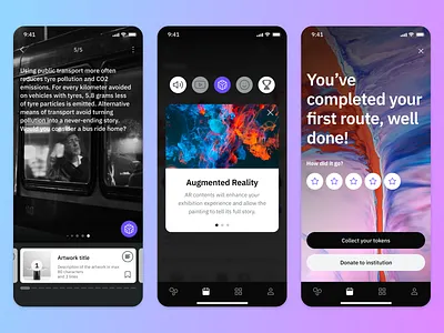 Particle App | Art Exhibitions ar art art exhibition augmented reality content design digital exhibition experience ui ui design user experience ux