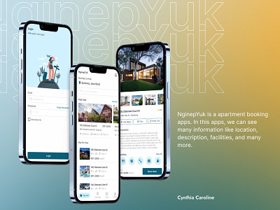 NginepYuk - Apartment Travel Booking Apps app branding design minimal ui uiux ux