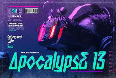 Apocalypse 13 - Cyberpunk Font apocalypse apocalypse font armageddon cyberpunk cyberpunk font display font distopia distopia font doom dooms day futurism futurism font futuristic movie poster