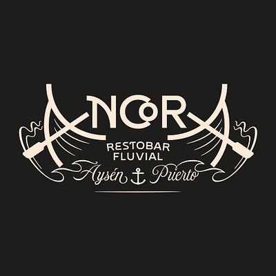 Ancora - Logo for a Restobar from Puerto Aysén, Chile. brushlettering chile concepcion design graphic design handlettering illustration lettering logo type typography