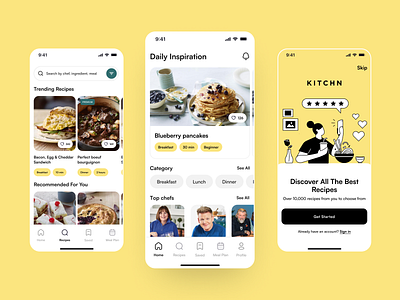 Cooking App UI Design app app design cooking ios meals recipe recipe app ui ux