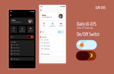 On/Off Switch app dailyui design figma on off switch ui uiux