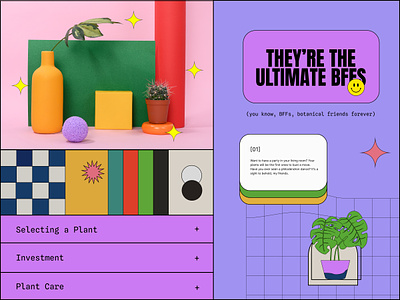 Sorry, I have plants (Tile 1) aesthetic agency branding design grand rapids illustration michigan palette plants retro site style tile ui ux visual exploration web webflow website