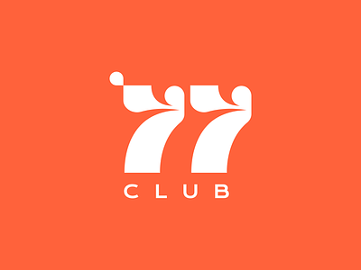 '77 Club Brand Identity 70s 77 branding club design flower logo numbers orange power red retro vector