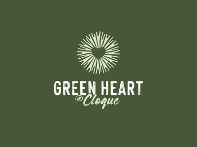 Green Heart @Cloque Beach algarve branding brush design food green handwriting heart illustration logo natural portugal restaurant type vegan wood