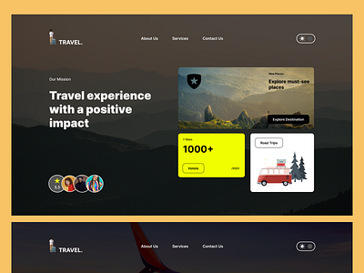 Travel Web Site Design: Landing Page / Home Page UI design landing page tourism web design travel agency landing page travel landing page travel website design ui ui design uiux ux web website
