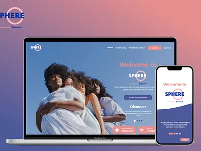 SPHERE - Web and Mobile App Design community cycletracking education femtech hackathon herhackathon logo menstrual health mobile app mobile design online store prototype skincare sphere subscription ui web app web design women for women womenshealth