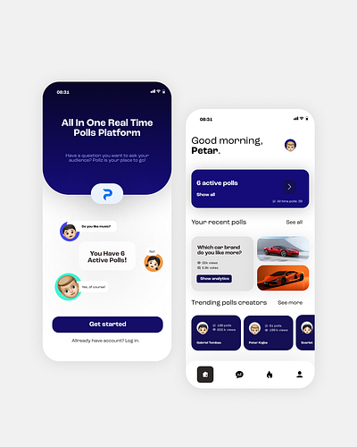 All-in-one Real Time Polls Application - UI Design app application graphic design illustration mobile app responsive design ui ui design ux ux design