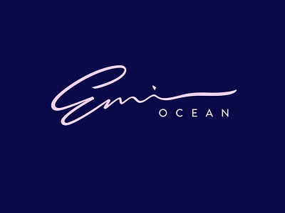 Emi Ocean branding calligraphy custom design elegant emiocean flow fun lettering logo logomaker logotype minimal ocean save script signature style type unique
