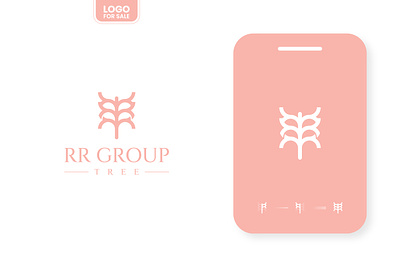 RR Group Tree Modern Logo Design design graphic design minimalist organic fashion logo organic logo design